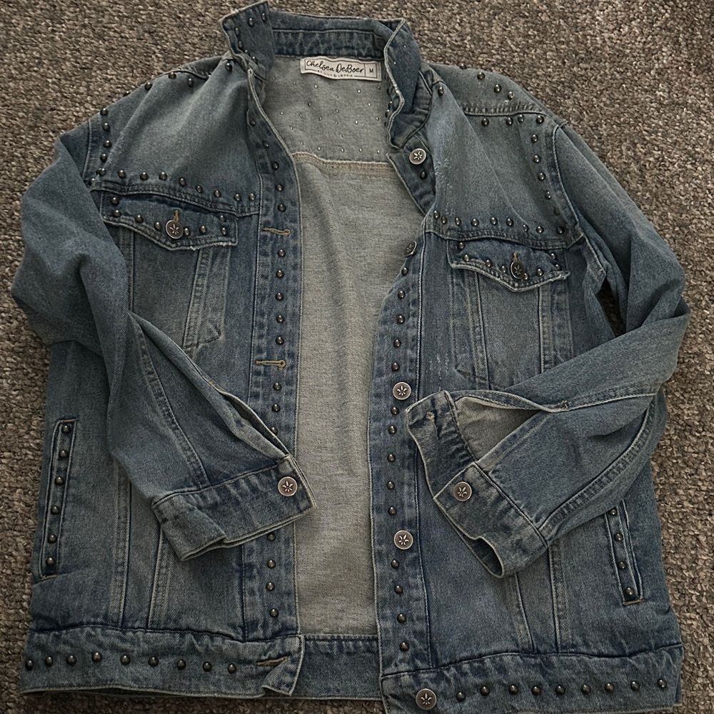 Chelsea Deboer by Lily and Lottie Blue Studded Denim Jacket